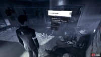 Use R2 to highlight the blue blood trail on the floor
