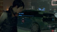 Hide from the soldiers behind the cars along the way