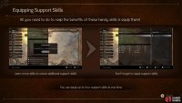 Don’t forget to equip support skills once you’ve learned them