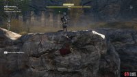 Whistle at any guards to draw their attention to the cliff edge and then throw them off by performing an assassination.