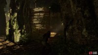 Run through the wooden structure to take out the second enemy