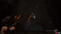 Tether a rope down to the lower level