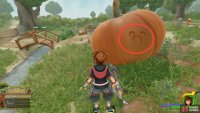 behind the pumpkin for the second