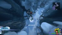 smash the ice while falling to reveal a chest.