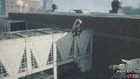 Jump up onto the higher rooftop