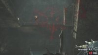 Look up at the bottom of the large stairwell to find some familiar markings