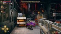 You can fight your way through the marauders on the upper floor