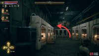 Climb atop some crates to reach the abandoned hangar