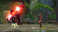 while the other character punishes the dino