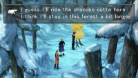 Return to the Bika Snowfield Chocobo Forest and mount a chocobo