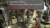 After assigning one of the instruments, return to the Grease Monkey to find the Galbadian Officer up to his old tricks