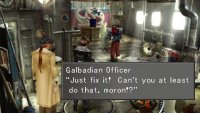 With Squall and Irvine, head to the Grease Monkey’s house to find a rude visitor