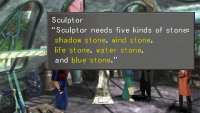 Talk to the Sculptor and he’ll send you off on a hunt for a variety of stones.