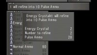 and refine Elnoyles into Energy Crystals and Energy Crystals into Pulse Ammo