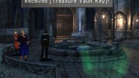 Find the Treasure Vault Key in the courtyard near the fountain