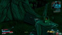 You’ll be able to find the Eridian Writing lent against a tree in Leery Hamlet,