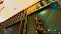 look up to spot yellow paint and climb up