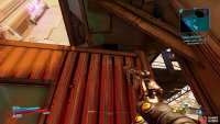turn to find a container with yellow paint and climb again