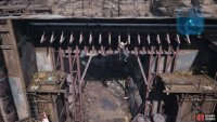Climb using some braces to reach a chest