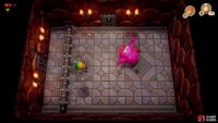 Wait for the boss to push a column towards you and hop over it, 