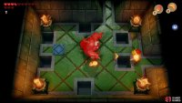 in order to defeat him you’ll need to stand on the opposite side of a hole so he can grab you then throw your boomerang at him.