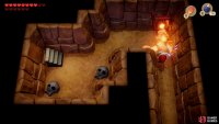 use your Shield to push back the flames, then head up the stairs,