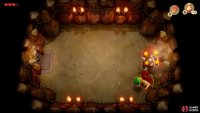 in order to defeat the King Moblin you’ll need to wait for him to charge towards you and hit the wall, 