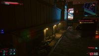 Walk along the awning to reach the roof and then enter the warehouse