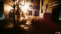 Follow Myers through the first room, crouching under a shutter knocked loose by the Chimera&rsquo;s attacks,