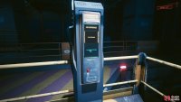 After looting the area, jump on the elevator to the floor below.