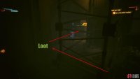 In the next room, go under the stairs for some loot then head up the stairs toward the black market.