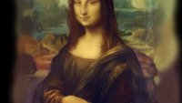 but the fake Mona Lisa has sharp brows.