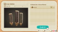 The log stakes require 3 wood each