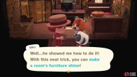 Polishing allows you to add special effects to different furniture items