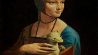 The ferret is white in the real painting
