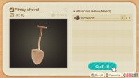 You need five pieces of hardwood to make a shovel