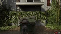 then grab the green bin and use it climb up into the window. 