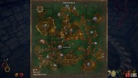 The location of the Flooded Cellar on the Hallowed Marsh map. Follow the Pilgrim Road south, beyond the Huge Tree.