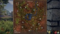 The location of the Huge Burning Tree on the Enmerkar Forest map, far to the south of the city of Berg.