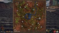 The location of the Vigil Pylon on the Enmerkar Forest map, south east of the city of Berg.