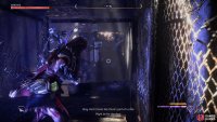 then, head to the platform to the right of the room and use your Pullcaster on the crate.