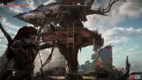 Shoot down a ladder to reach a zipline, which will take you to the more elevated eastern platforms.
