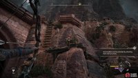 To ascend the mountain, you’ll need to shoot down a ladder,