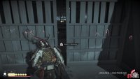 Squeeze through the gap here to enter the lighthouse without being seen