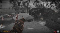 Use the rocks here to survey the camp