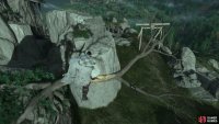 Finally, use the branches to reach the staircase above, then drop down and climb up