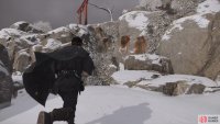  then climb up the wall on the right and slide through the gap to continue further up. 