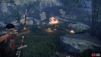 then use your Flaming Arrows to take down the enemies with explosive barrels or dry grass. 