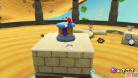 follow the path and you will see a button raised on a set of platforms and you need to press it!