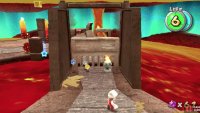 as Fire Mario you can open up areas by igniting the torches 